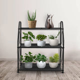 Plant Stand, 3 Tier Plant Shelf for Indoor Outdoor, Heavy Duty Metal Outdoor Plant Stand