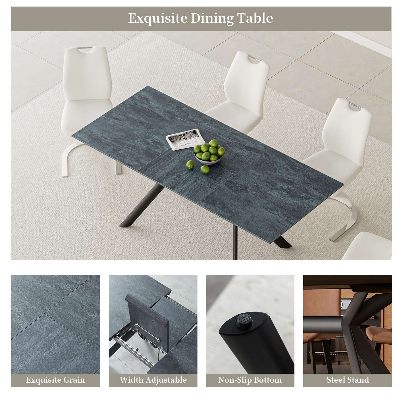 71" Extendable Dining Table Set