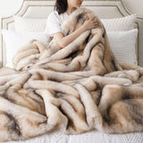 Luxury Faux Fur Throw Blanket, Soft Cozy Mink Fur Blanket for Couch, Sofa, Chair