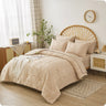 Khaki Tufted Bed in A Bag Queen Size Comforter Set