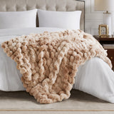 Soft Faux Rabbit Fur Throw Blanket, Cute Plush Fuzzy Blanket for Sofa Couch