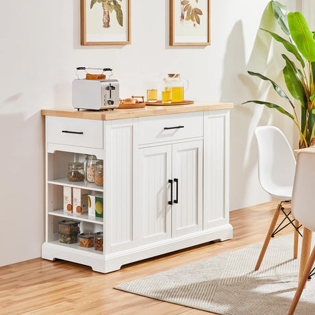 Rolling Kitchen Island Cart with 3 Drawers, Kitchen Storage Cabinet