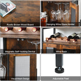 Wine Bar Rack Cabinet with Detachable Wine Rack, Coffee Bar Cabinet