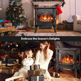 1500W Infrared Fireplace Heater with 3D Realistic Flame