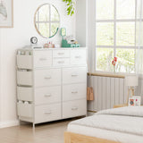 White Dresser for Bedroom with 10 Drawers Chest of Drawers