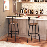 Bar Stools with Back, Set of 2 Bar Chairs