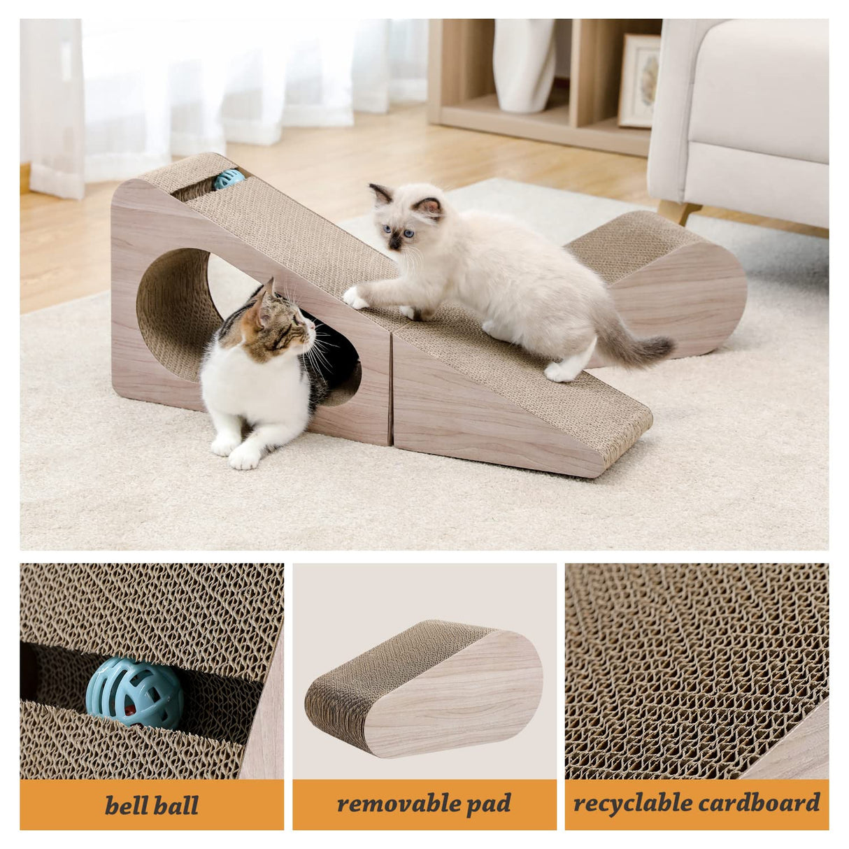 Cat Scratching Post, 2 in 1 Large 28.3" Corrugated Cat Scratcher