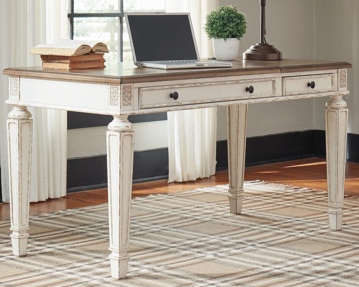 Signature Design by Ashley Realyn French Country 60" Home Office Lift Top Desk with USB Charging