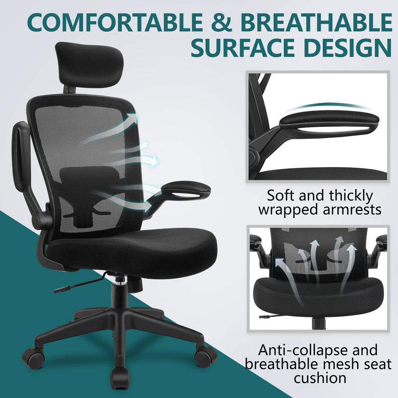 Ergonomic Office Chair, Headrest Desk Chair