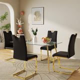 Dining Chairs Set of 2, Modern Dining Chairs with Faux Leather Padded Seat