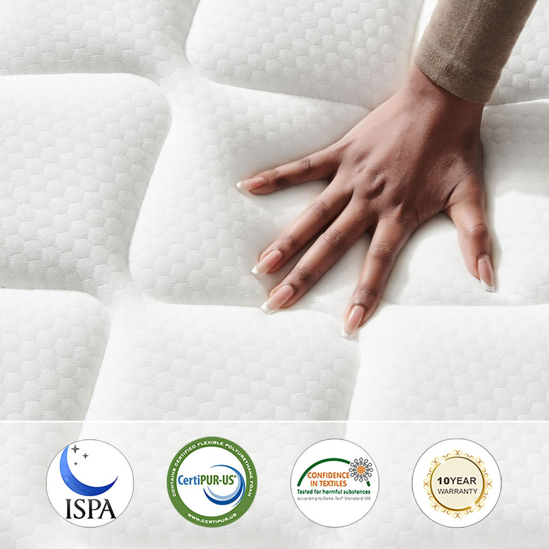 10 Inch Hybrid Mattress with Gel Memory Foam, Motion Isolation Individually Wrapped Pocket Coils