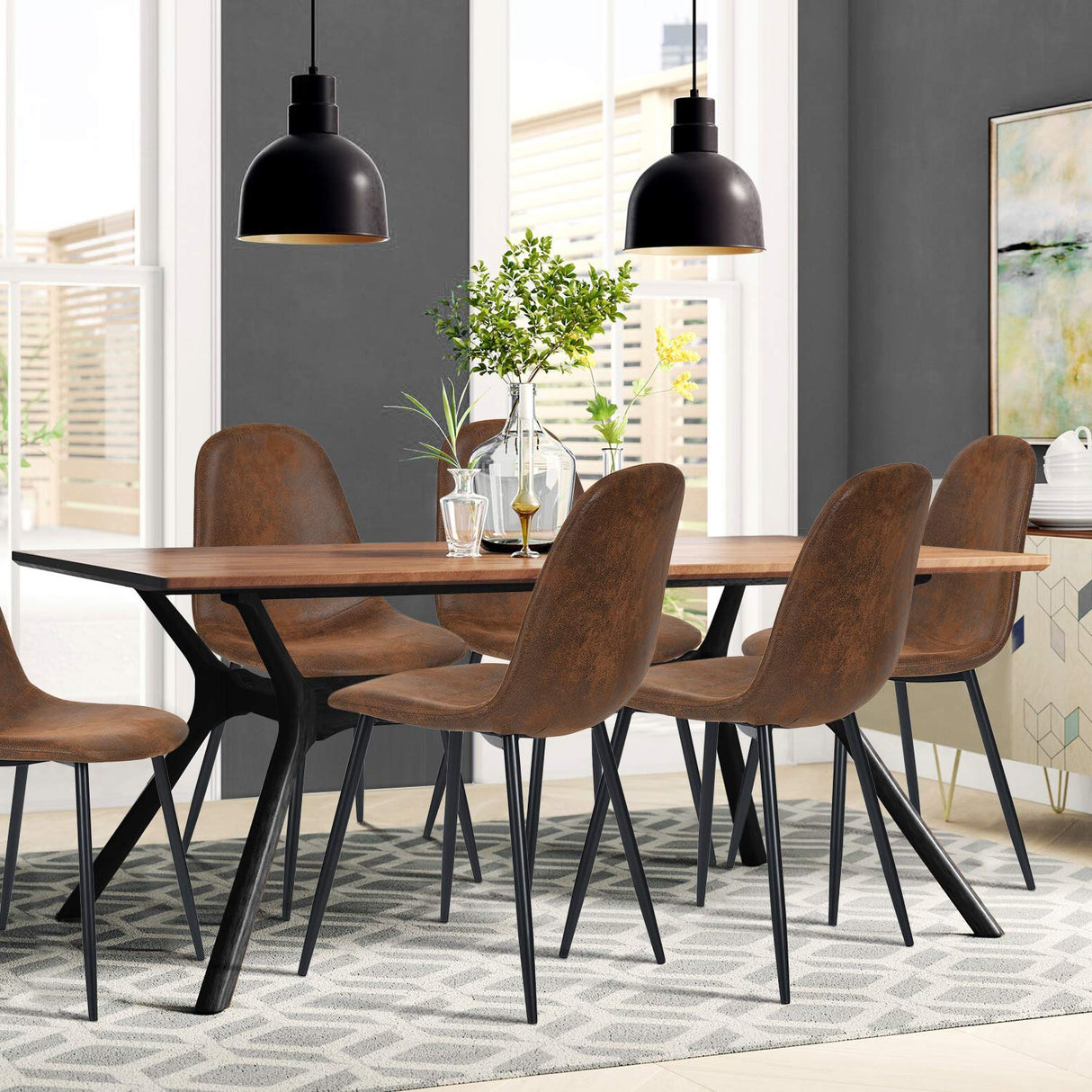 Dining Chairs Set of 4, Modern Mid-Century Style Dining Room Side Chairs