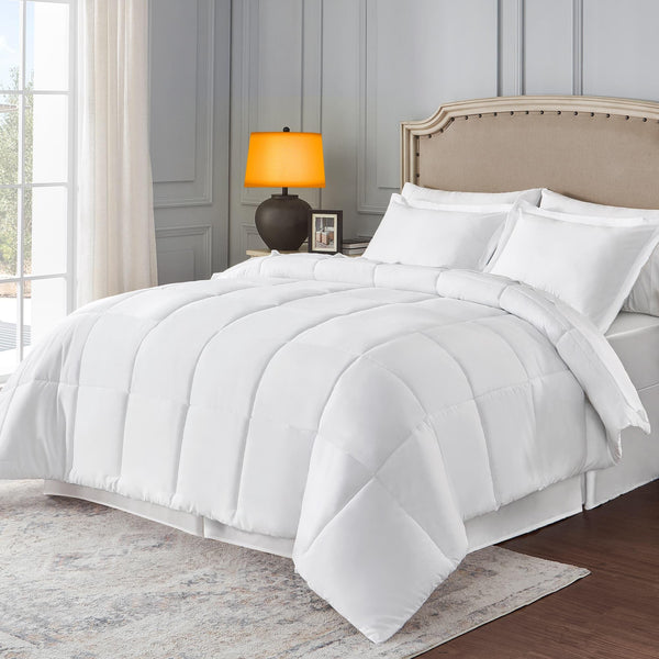 White King Comforter Set 8 Pieces, All Season Bed in a Bag, Comfortable King Bedding Sets