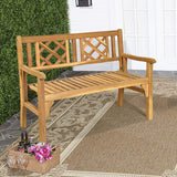 Patio Wooden Bench, 4 Ft Foldable Bench, Two Person Loveseat Chair