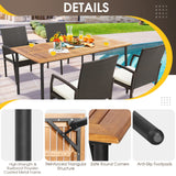 Patio Acacia Wood Dining Table for 6 Persons