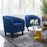 Accent Chair, Comfy Barrel Chair for Living Room, Modern Velvet Fabric Club Chair