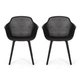 Davina Outdoor Dining Chair (Set of 2), Polypropylene, Black