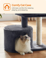 Cat Tree, Cat Tower with Sisal-Covered Scratching Post, Cat Condo with Padded Perch