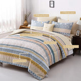 Boho Comforter Set Full Size 8 Piece Bed in a Bag Bohemian Striped Bedding Quilt Set Aqua Paisley