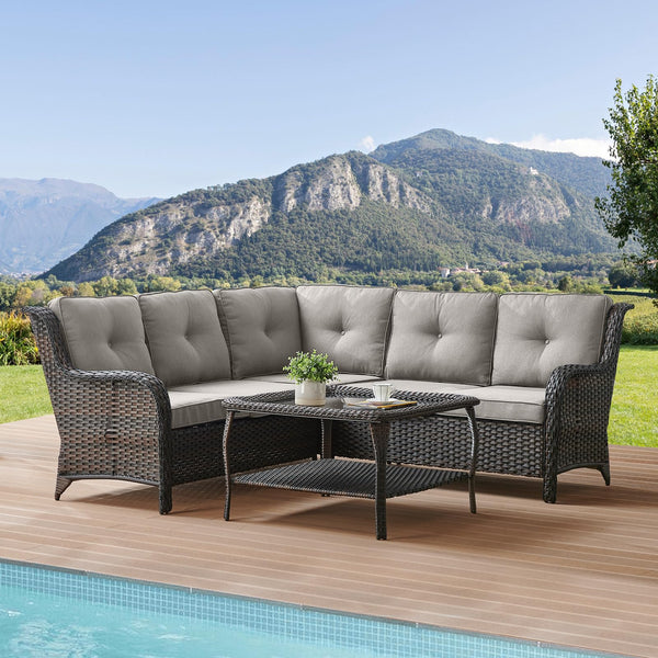 Wicker Outdoor Patio Furniture Sets - Rattan Sofa Sectional Conversation Set