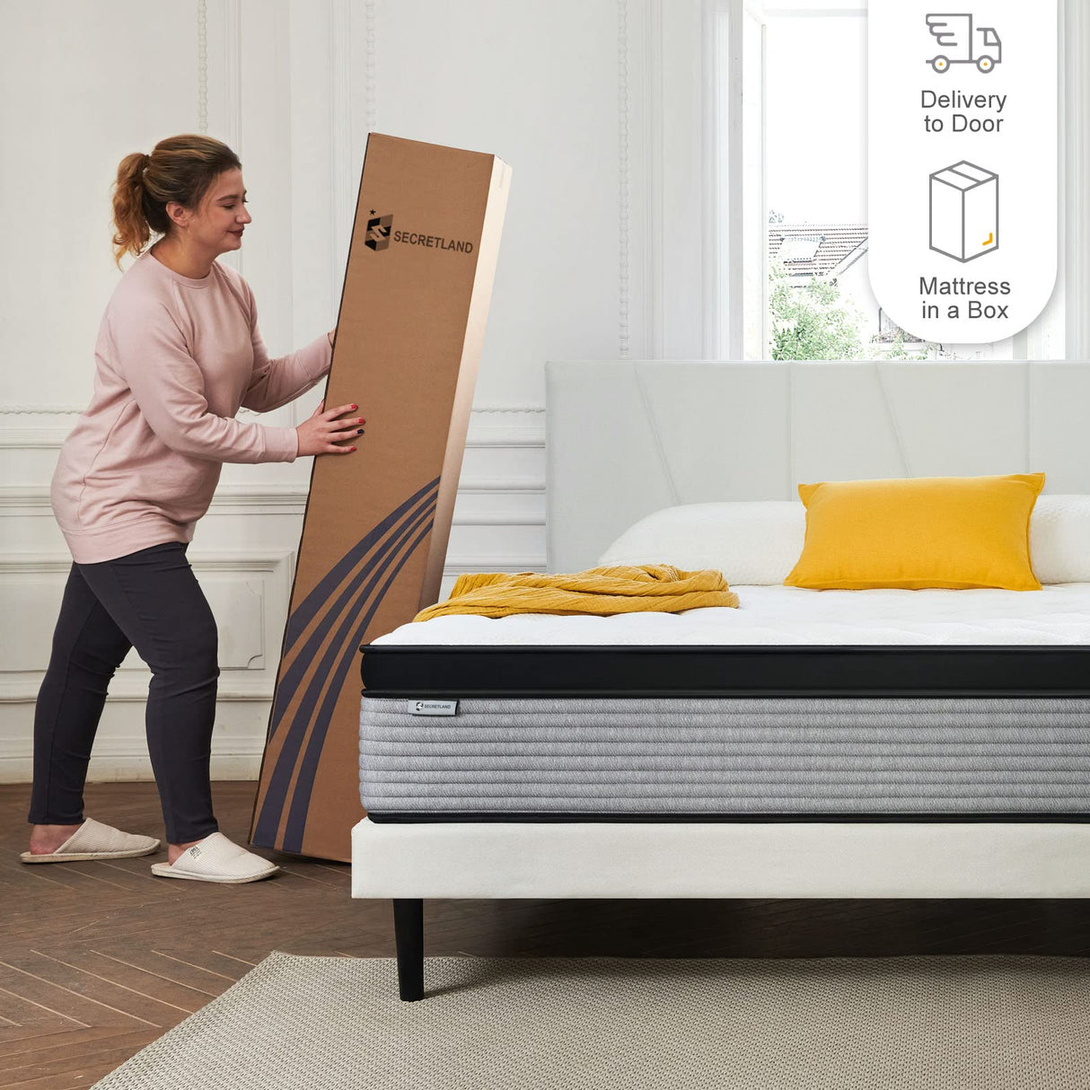 Queen Mattress, 14 Inch Hybrid Memory Foam Mattress