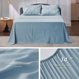 Bed in a Bag Queen 7 Pieces, Pintuck Bedding Sets Light Blue