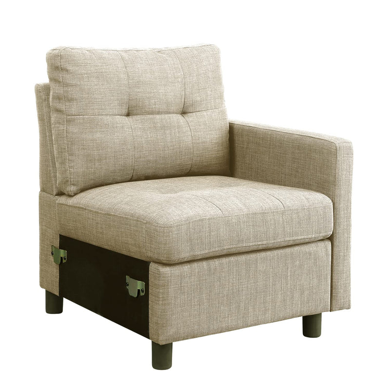 6 Seats Sectional Sofa Set, Modern Tufted Modular Sectional Sofa Upholstered Linen Fabric