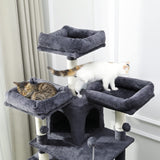 67" Large Cat Tree, Multi-Level Cat Tower with 3 Top Perches, 2 High Plush Condos