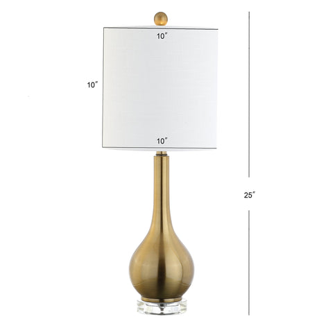 25" Metal/Crystal Teardrop LED Table Lamp Contemporary