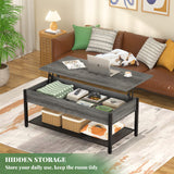 Coffee Table, with Storage Shelf and Hidden Compartment