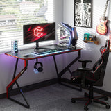 Simple Gaming Desk Z Shaped 40 inch Gamer Workstation, Home Computer