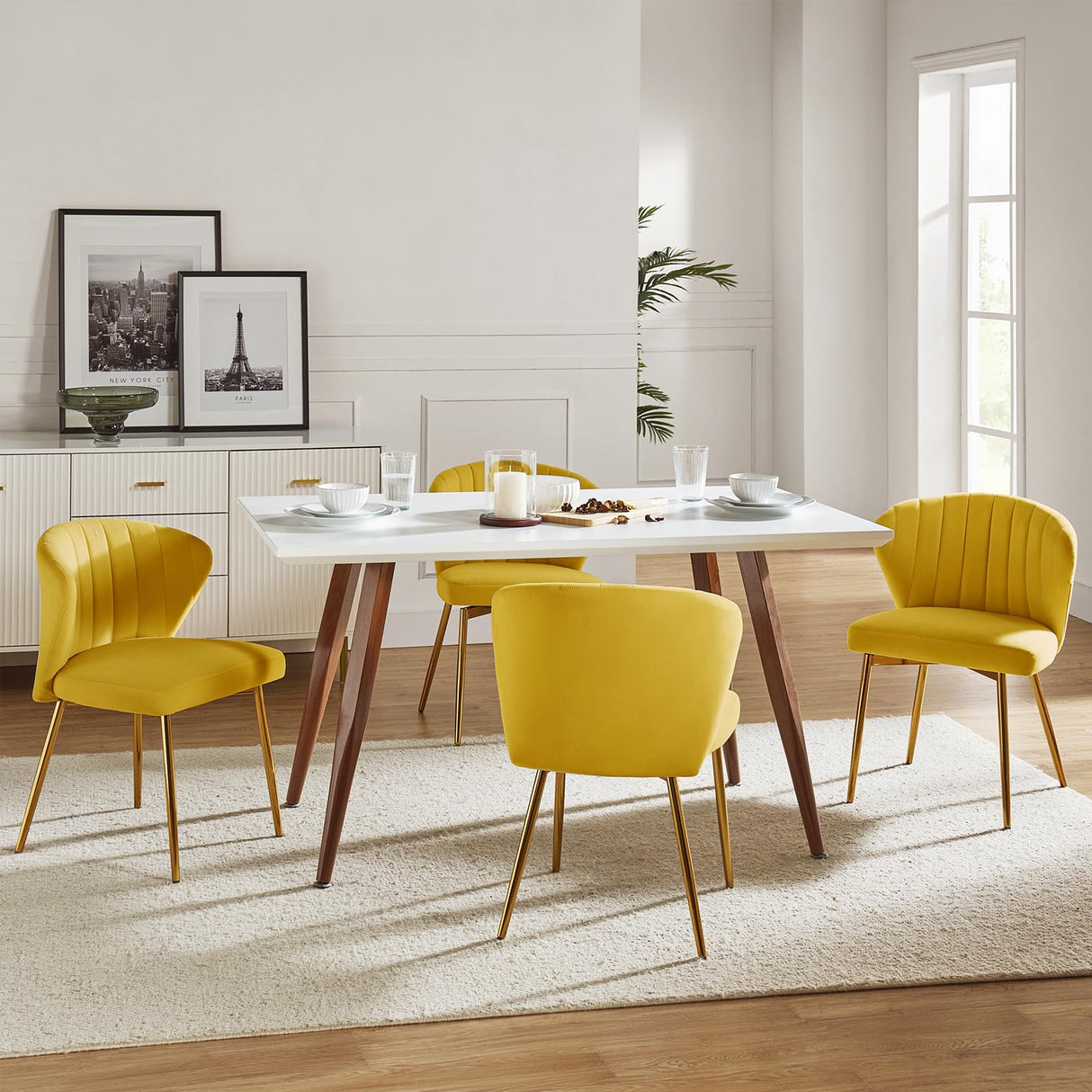 Velvet Dining Chairs, Modern Small Armless Accent Chair