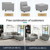 Sofa Couch with Storage Seats Convertible Sectional Couch