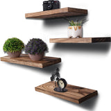 Wood Floating Shelves for Wall Decor, Rustic Wall Shelves for Bedroom Bathroom Kitchen