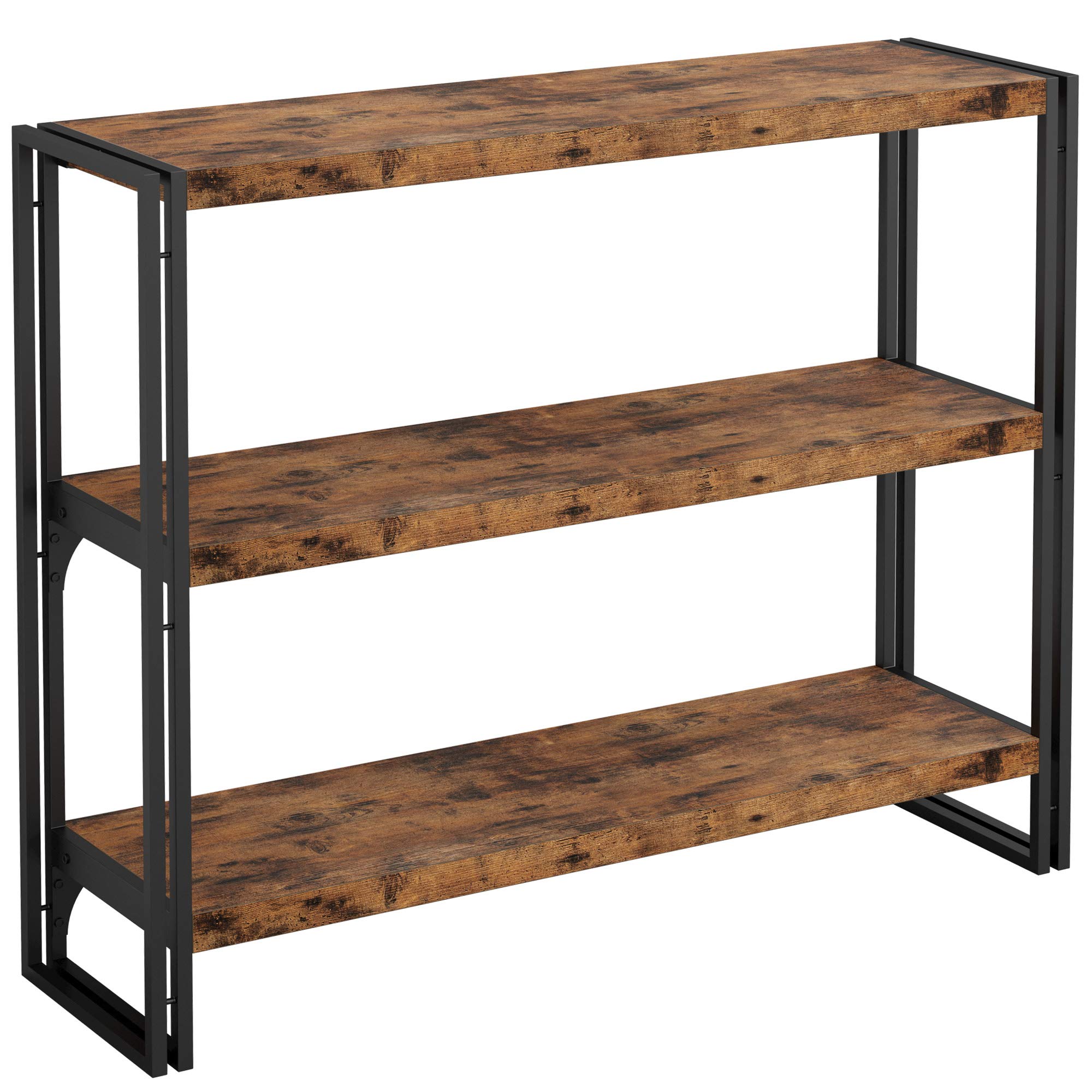 Wood Storage Shelf with Metal Frame