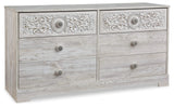 Paxberry Boho Chic 6 Drawer Dresser, Whitewash