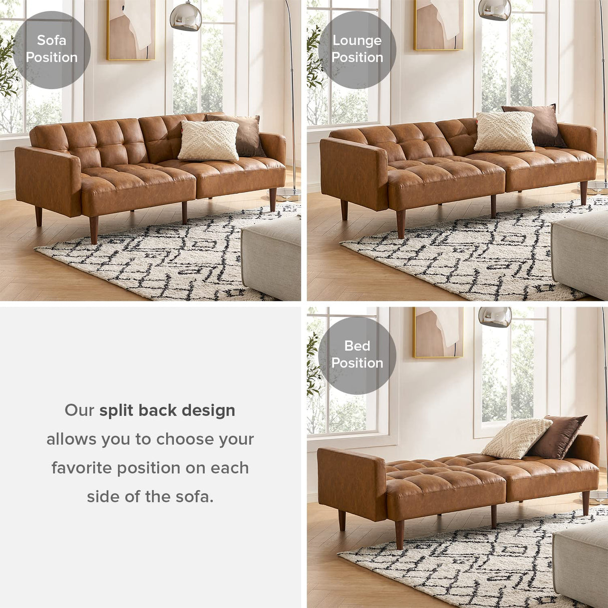 Aaron Couch, Futon Sofa Bed, Sleeper Sofa, Loveseat, Couches for Living Room