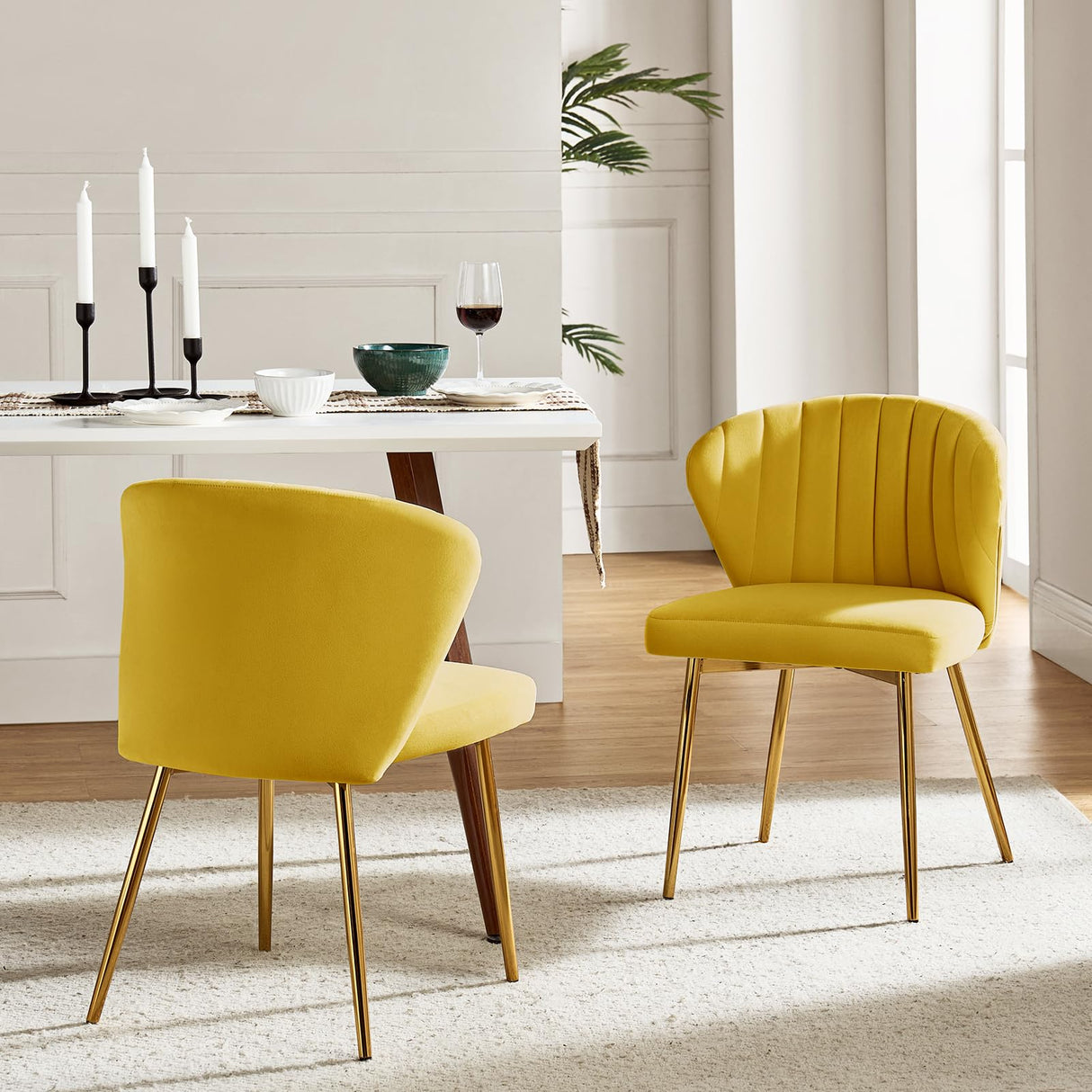 Velvet Dining Chairs, Modern Small Armless Accent Chair