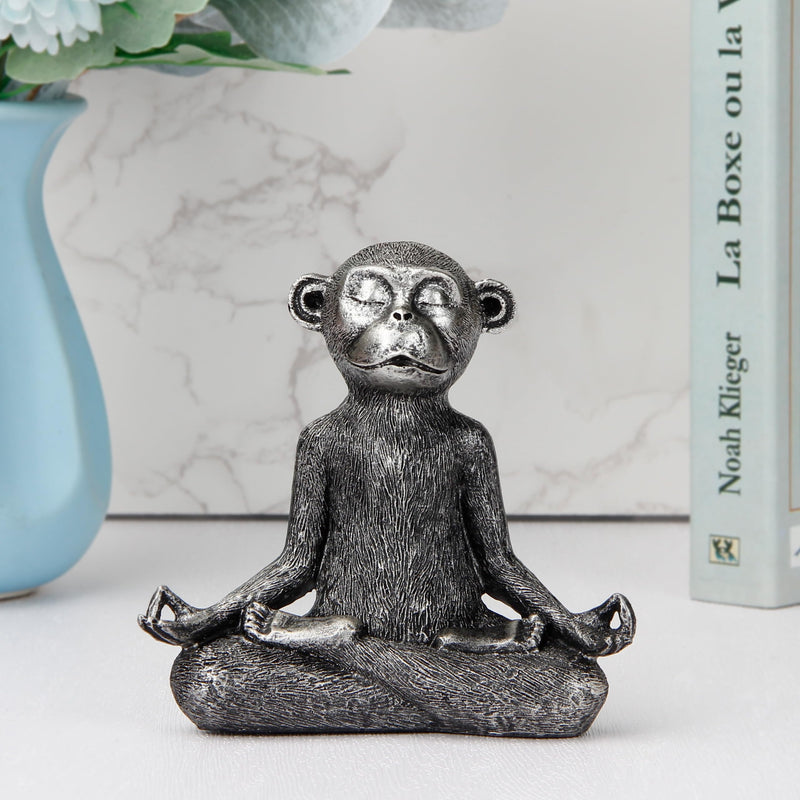 Monkey Statue for Home Decoration, Monkey Figurine Sitting in Yoga Pose
