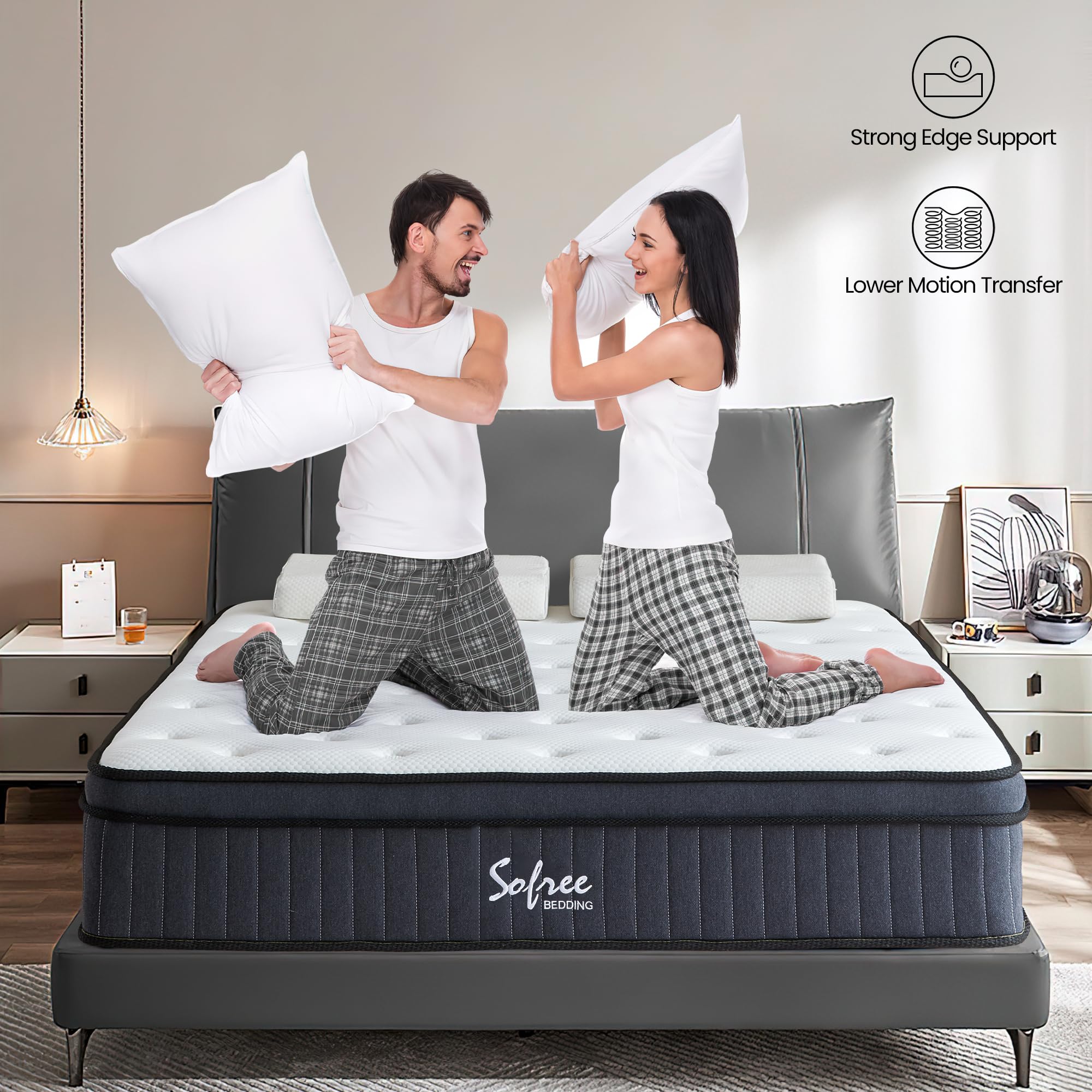 Full Size Mattress, 12 Inch Memory Foam Hybrid Mattress