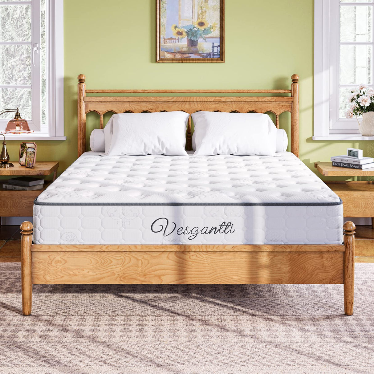 Queen Size Mattress, 10 Inch Innerspring Multilayer Hybrid Queen Mattress