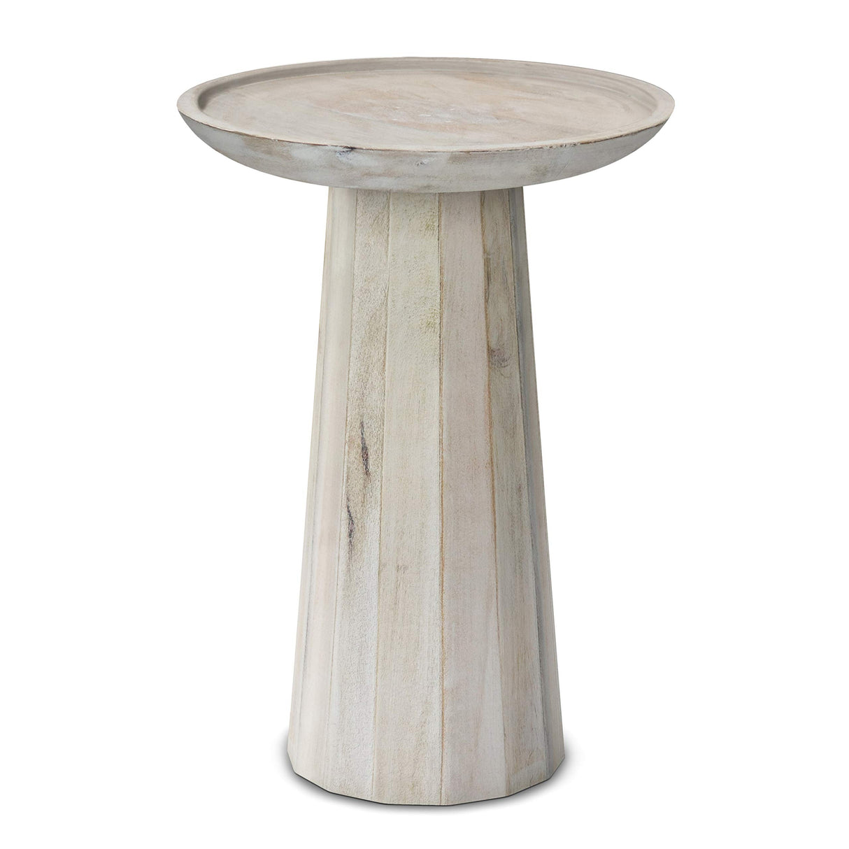 Dayton SOLID MANGO WOOD 13 Inch Wide Round Wooden Accent Table in