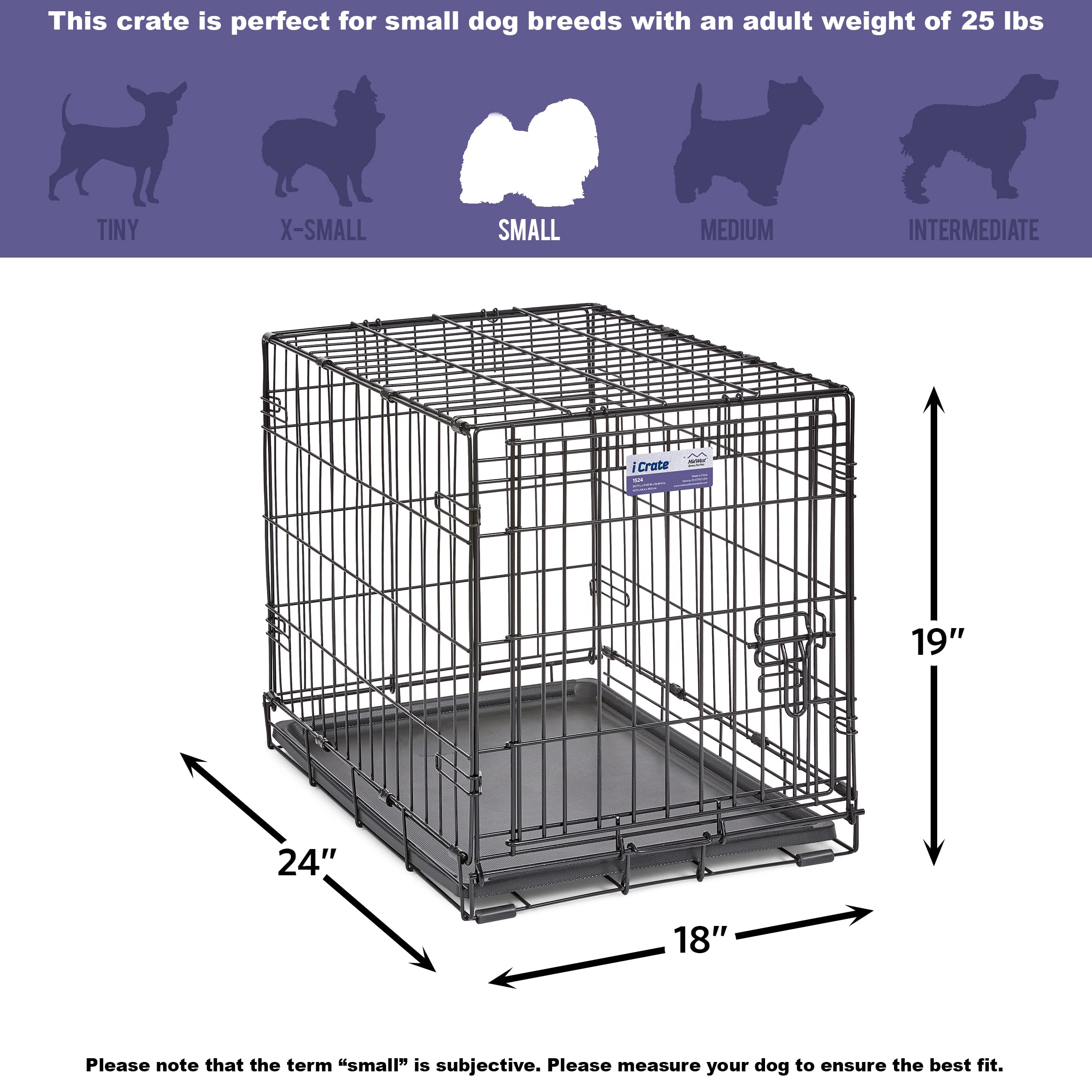 Newly Enhanced Single  Door iCrate Dog Crate, Includes Leak-Proof Pan