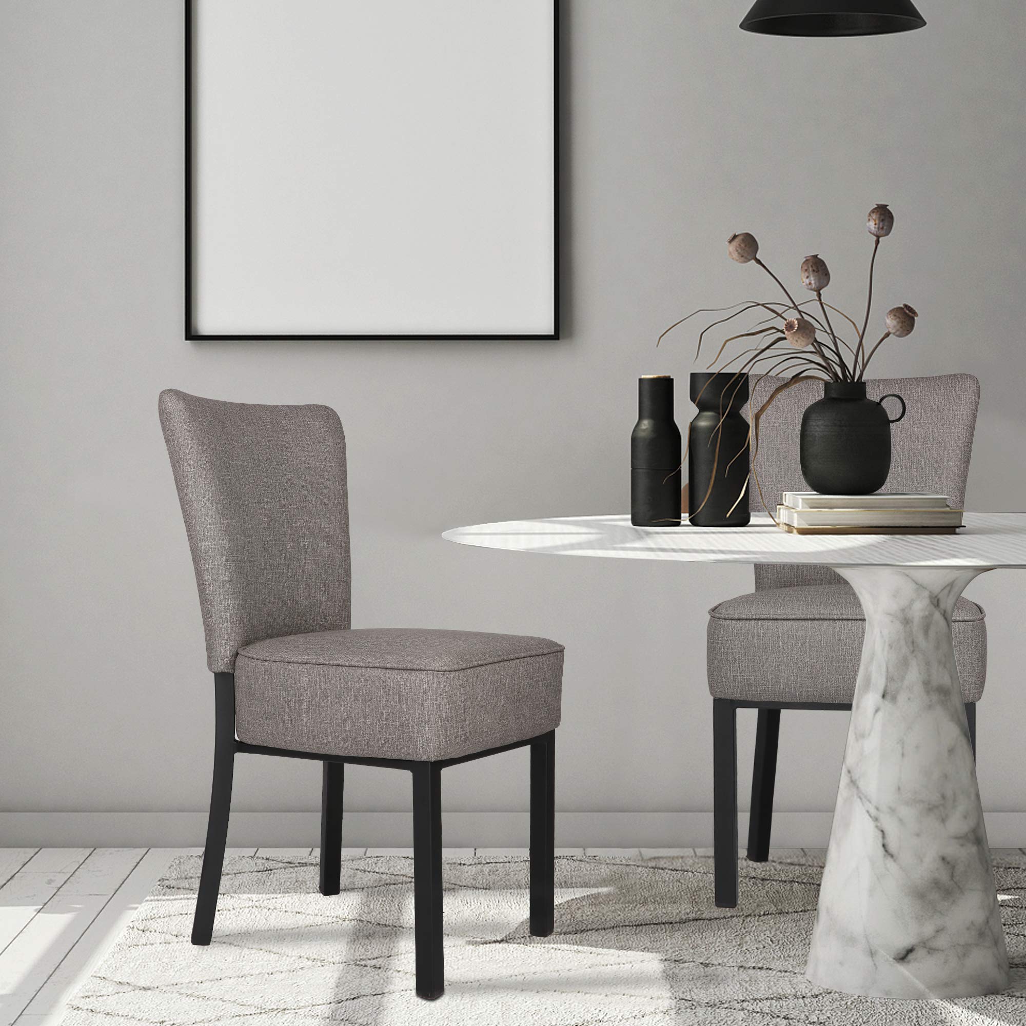 2 Set Kitchen Dining Room Chairs with Soft Cushion Modern Sturdy