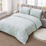 3-Piece Floral Queen Comforter Set, Microfiber Bedding Down Alternative Comforter