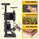 54in Cat Tree Tower for Indoor Cats Multi-Level Cat Condo Cat Bed Furniture