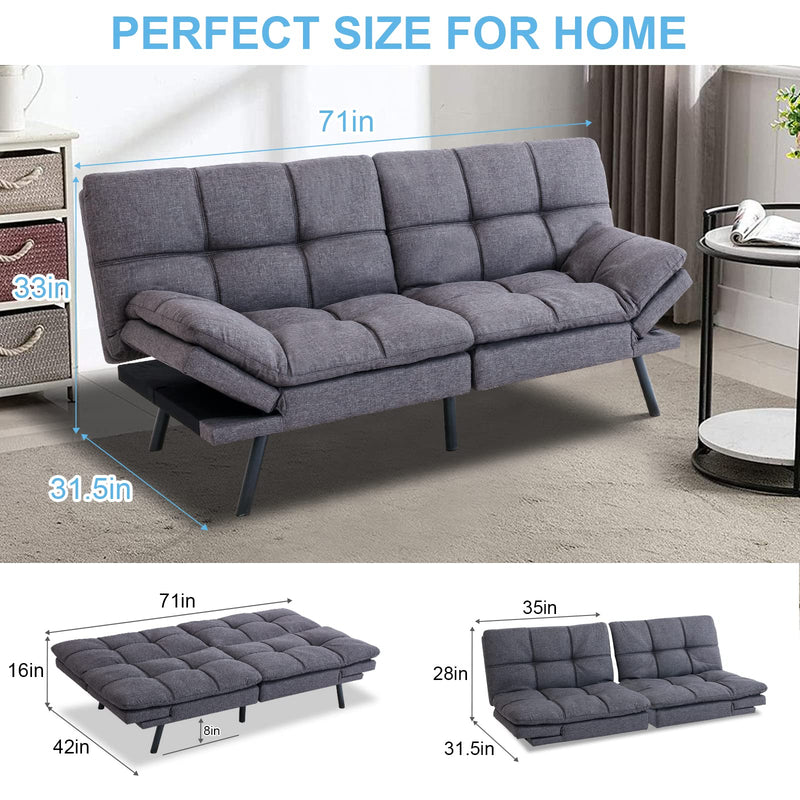 Futon Convertible Sofa Bed Futon Couch Memory Foam Futon Sleeper Sofa Loveseat