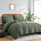 King Size Comforter Set,7 Pieces Bed in a Bag Green Tufted Comforters King Size