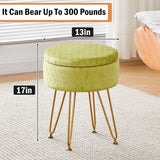 Cpintltr Velvet Storage Ottoman Round Footrest Stool Multifunctional Upholstered Ottoman