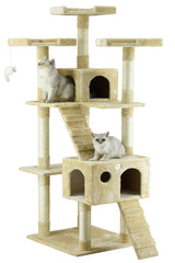 72" Tall Extra Large Cat Tree Kitty Tower Condo Cat House